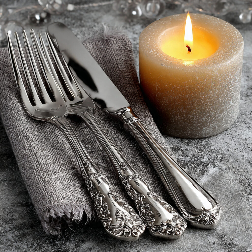 elegant silverware set arranged on a dining 1