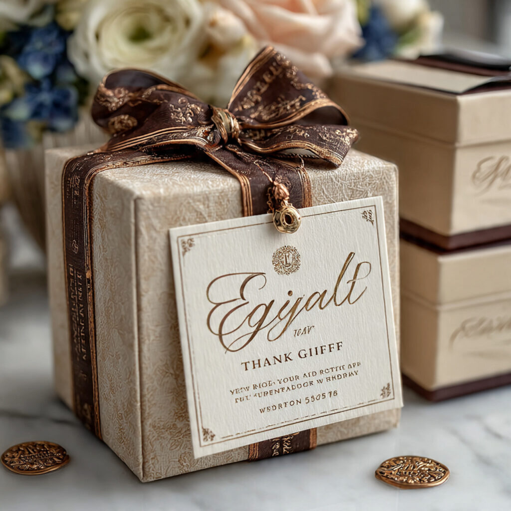 elegant wedding gift arriving after event subtle