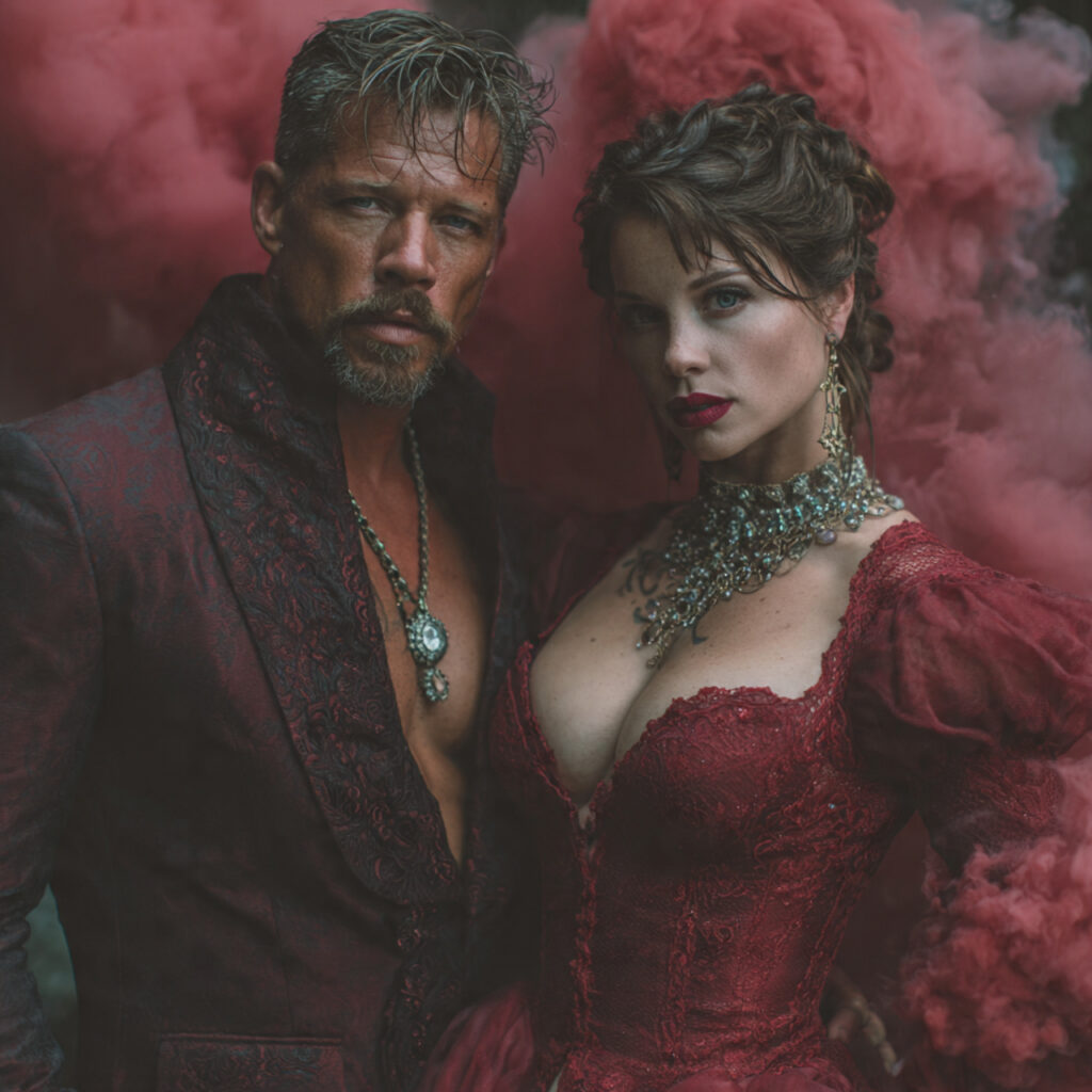 fantasy inspired wedding shoot with smoke effects bold