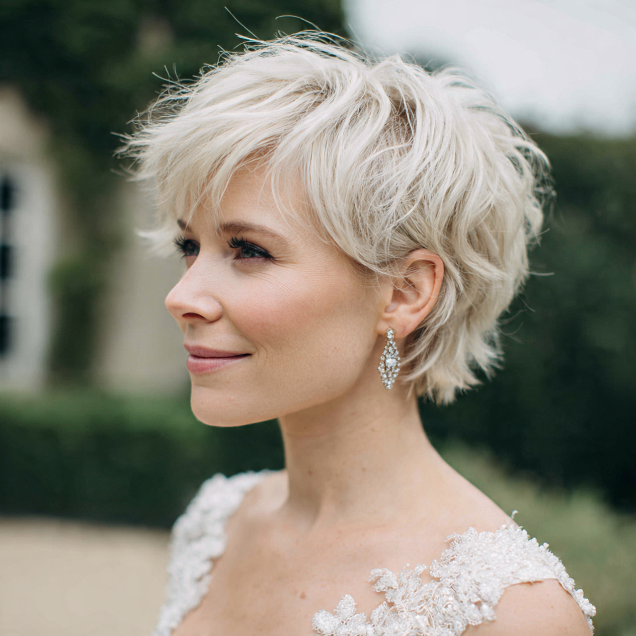 30 Gorgeous Wedding Hairstyles For Short Hair Ideas for Modern Brides 28 Feathered Short Cut