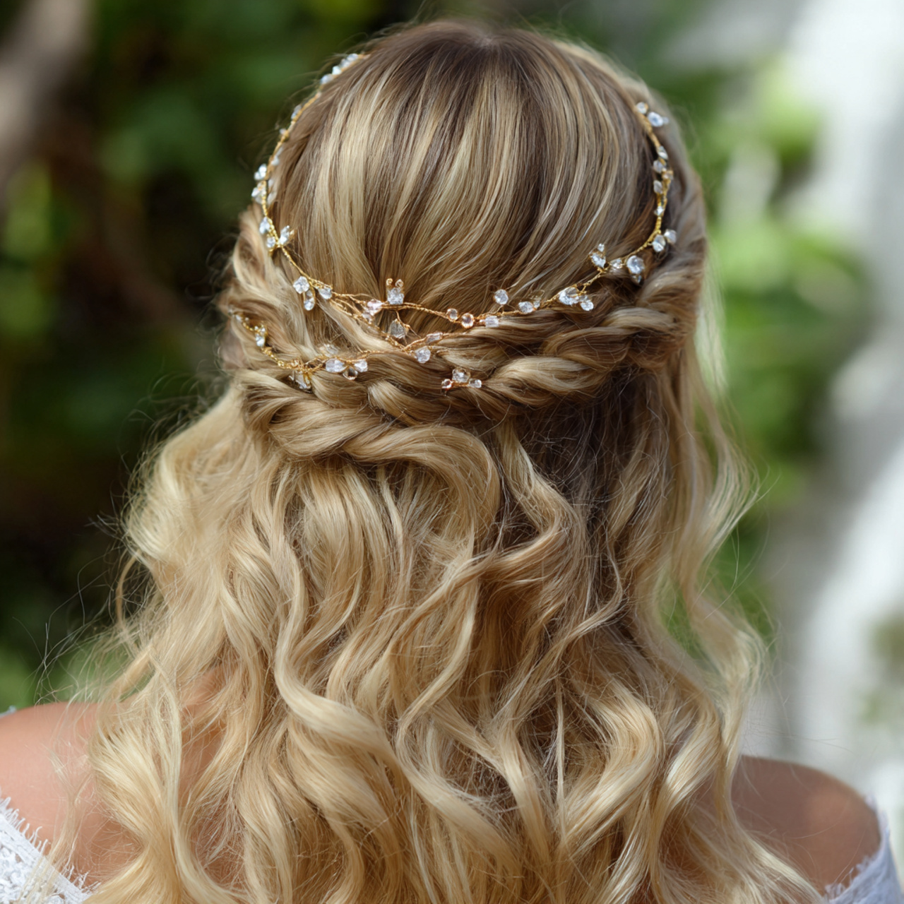 Bridal Hair Vines with Crystals