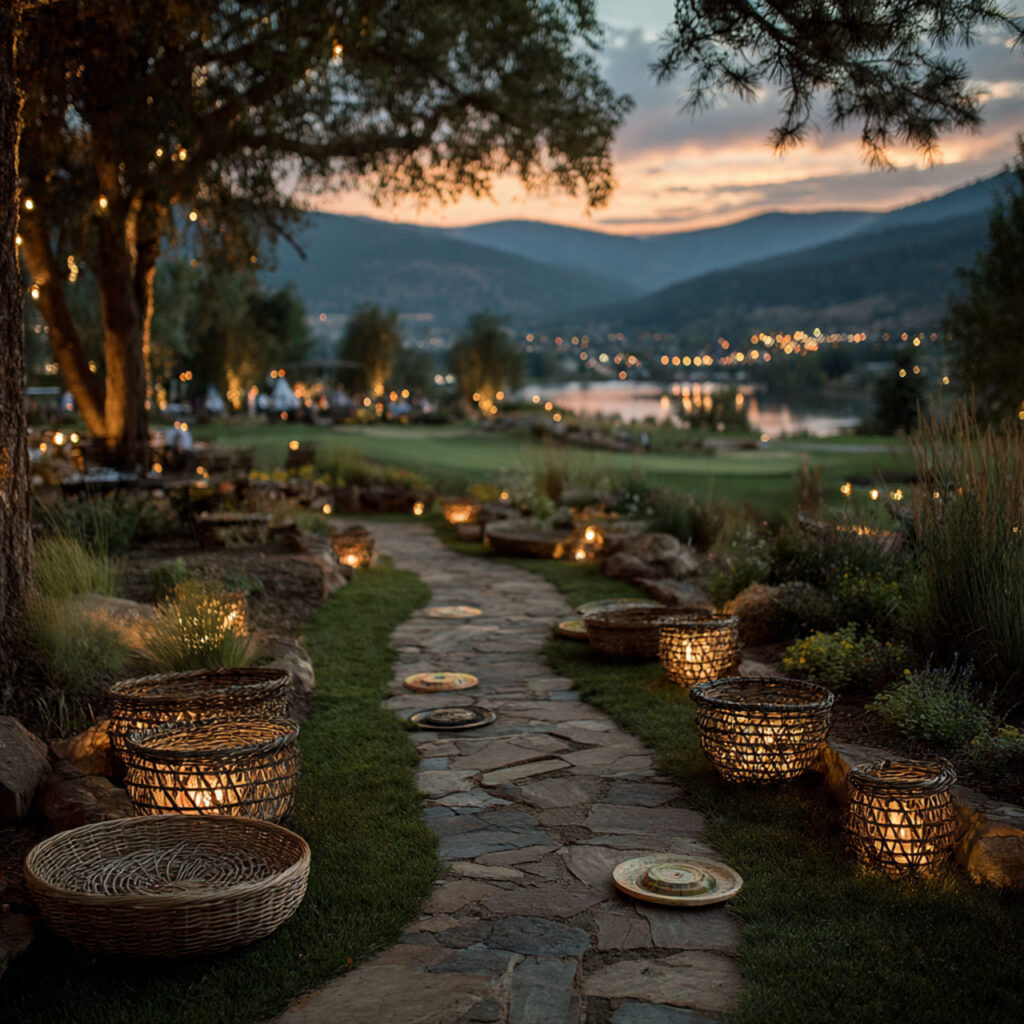 frisbee golf at outdoor wedding venue custom