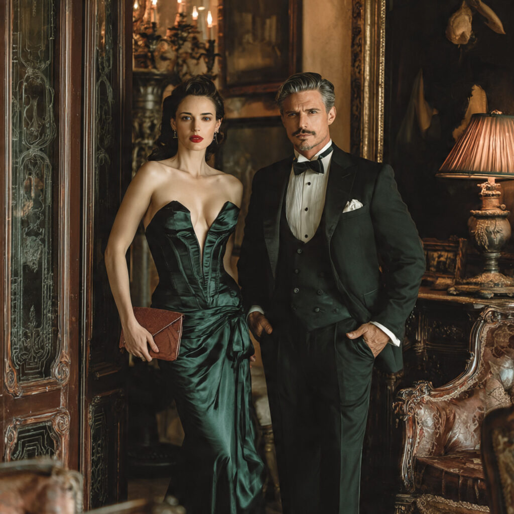 glamorous ballroom engagement party woman in