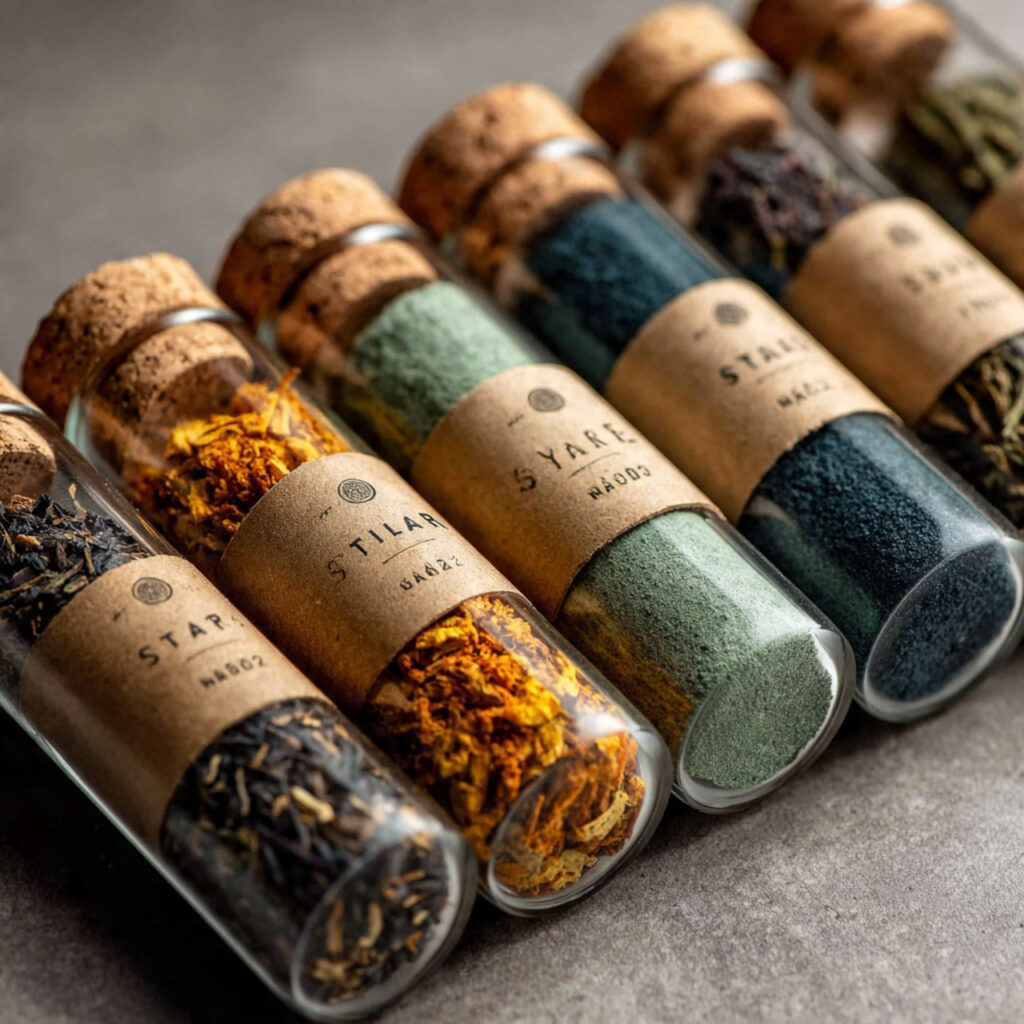 20 Unique Wedding Giveaways Ideas for Meaningful Favours 9 glass tea tubes with cork lids loose leaf