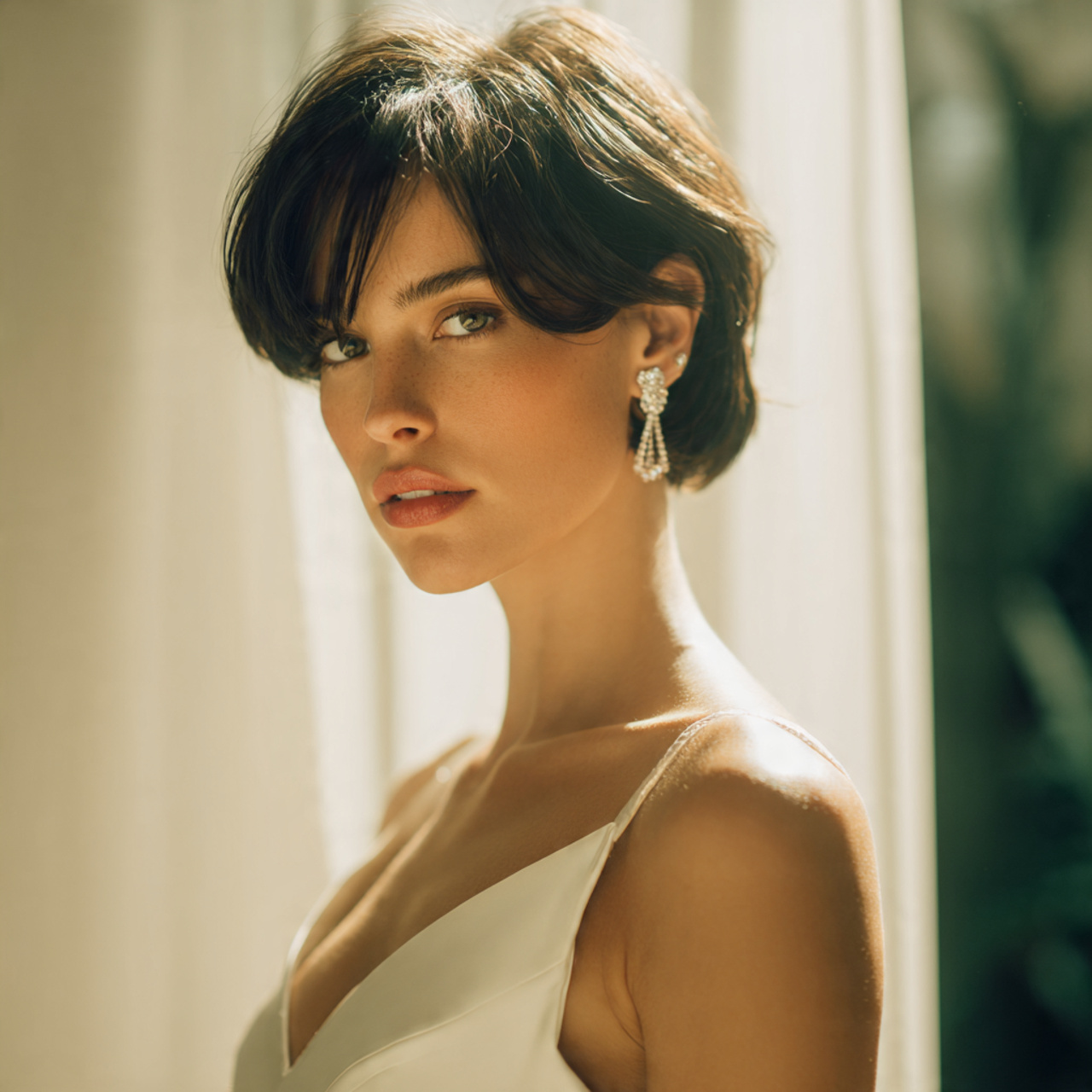 30 Gorgeous Wedding Hairstyles For Short Hair Ideas for Modern Brides 30 Glossy Bob with Tucked Sides