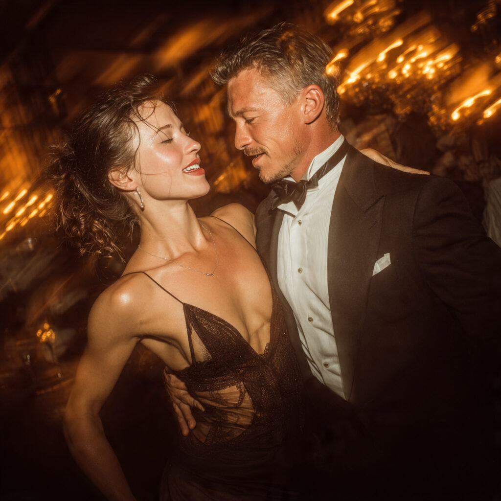 grown up siblings dancing gracefully to an