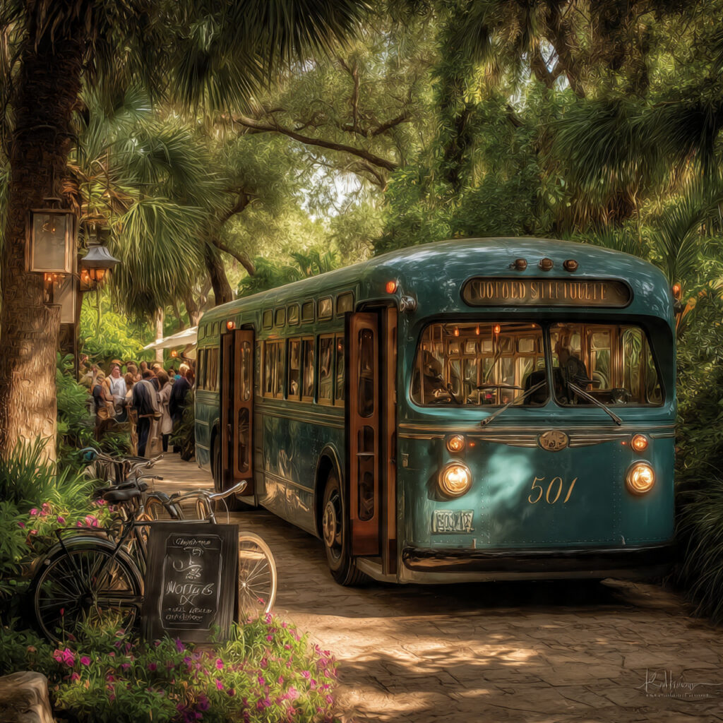 guests arriving at an eco friendly wedding