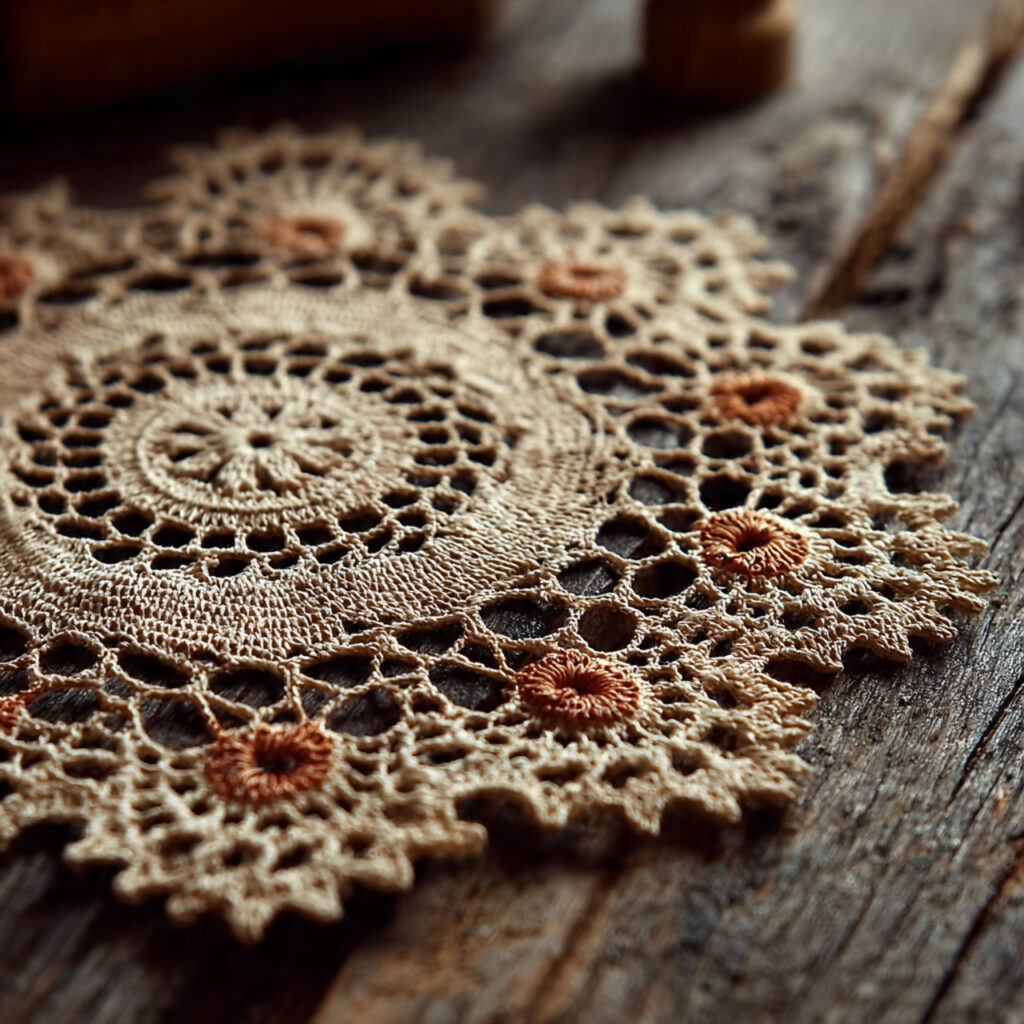 handcrafted lace doily displayed on a clean
