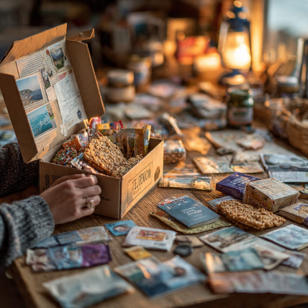 hands packing a heartfelt care package with