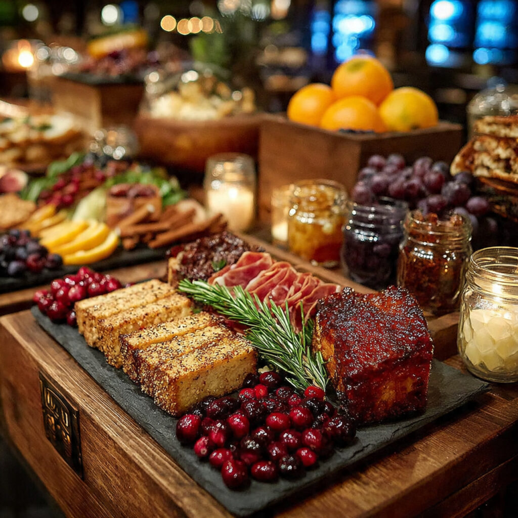 21 Unique Grazing Table Ideas to Elevate Any Party 16 holiday themed grazing table with winter oranges nuts
