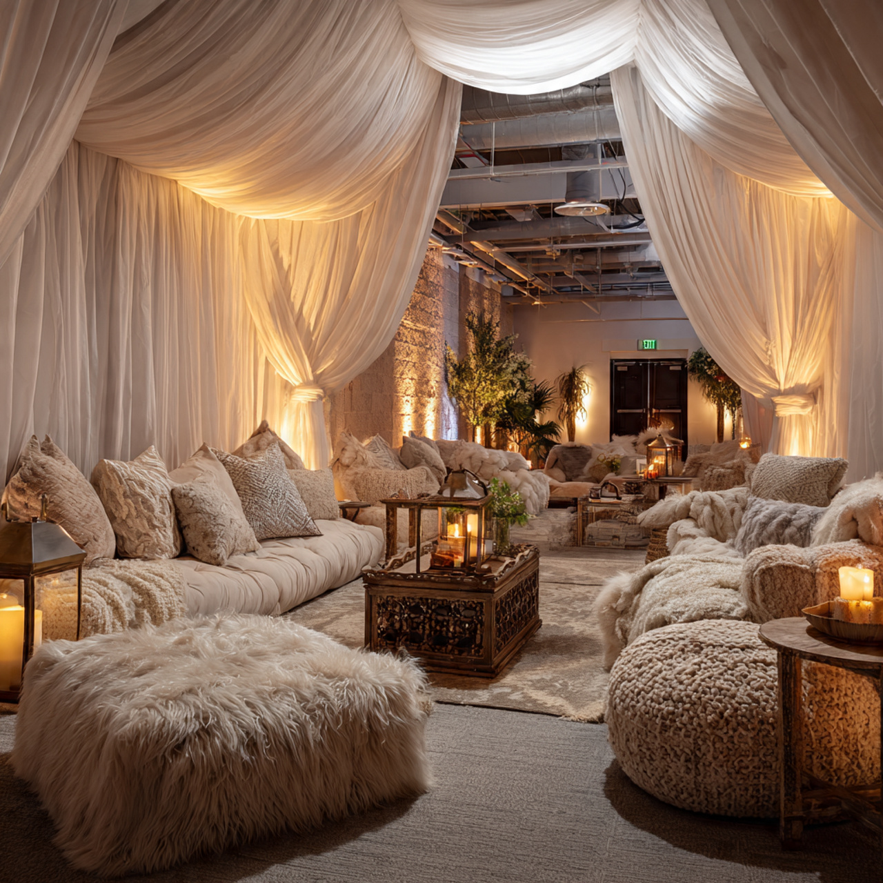 Winter-Inspired Lounge Areas