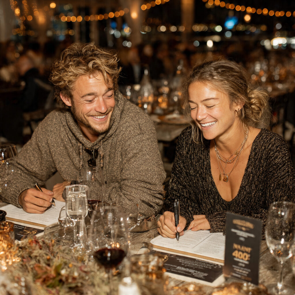 interactive rehearsal dinner guests playing couple trivia