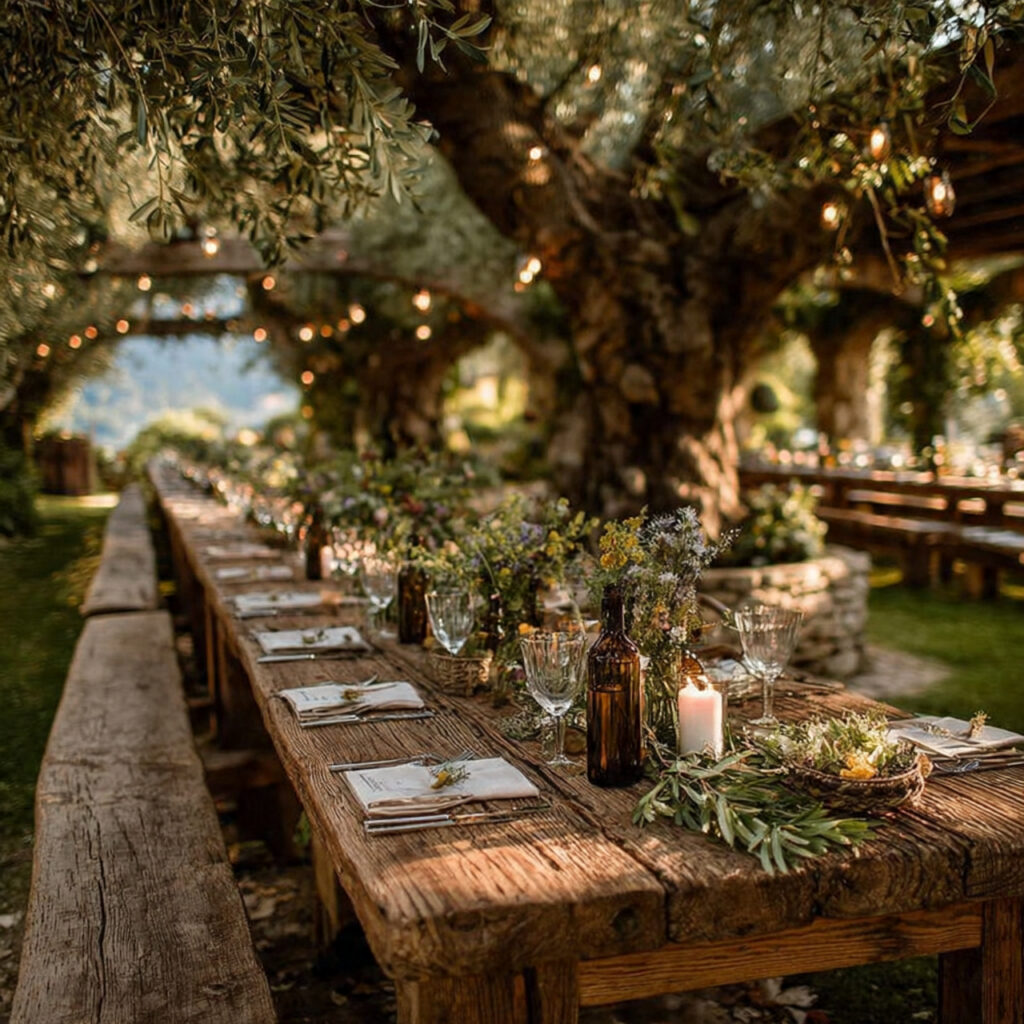 italian garden wedding olive groves rustic estate