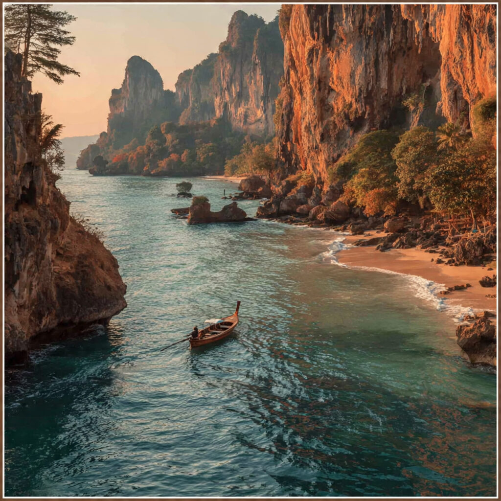 krabi limestone cliffs rising from emerald sea 1