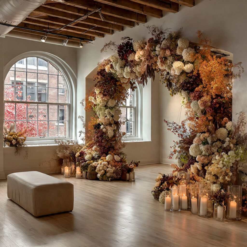 24 Affordable Wedding Flower Cost Ideas for Elegant Celebrations 14 large dramatic wedding floral statement piece floral arch