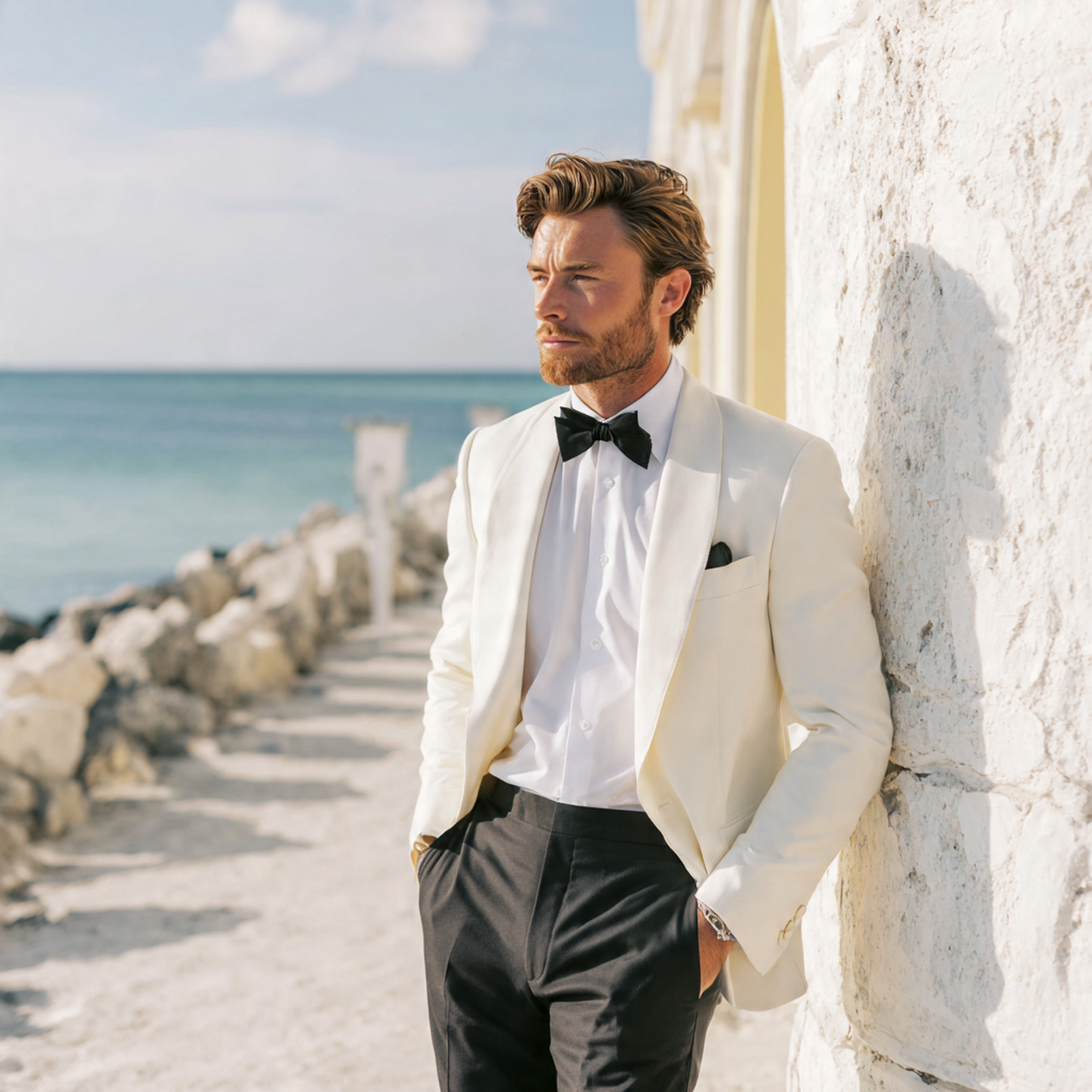 25 Black Tie Wedding Attire Ideas for a Stunning Look 11 White Dinner Jacket