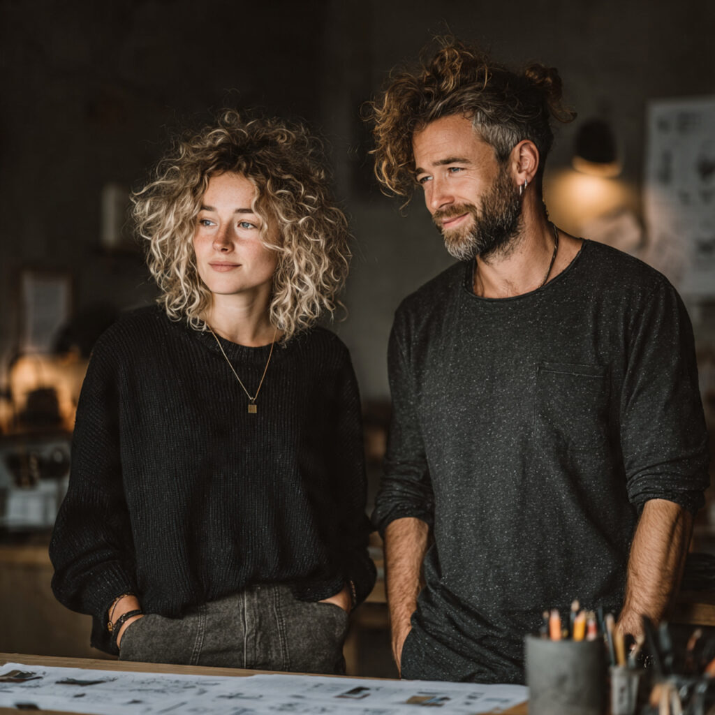 minimalist wedding budget planning scene couple reviewing