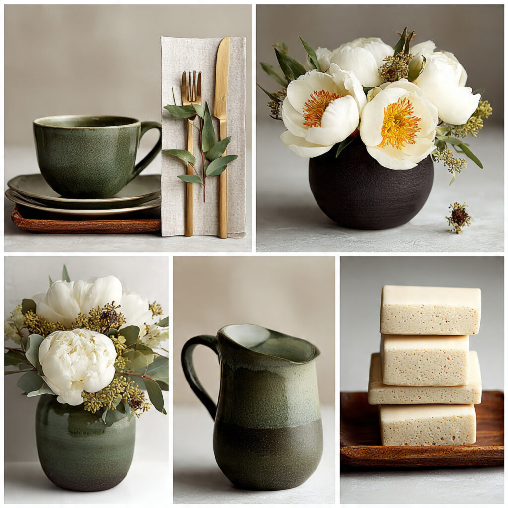 minimalist wedding theme inspiration board muted colors