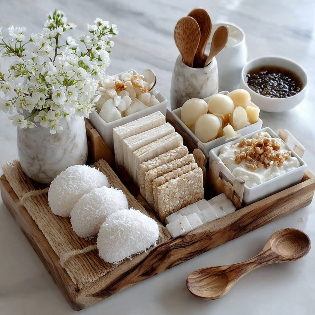 21 Unique Grazing Table Ideas to Elevate Any Party 18 minimalist white grazing table with white cheeses