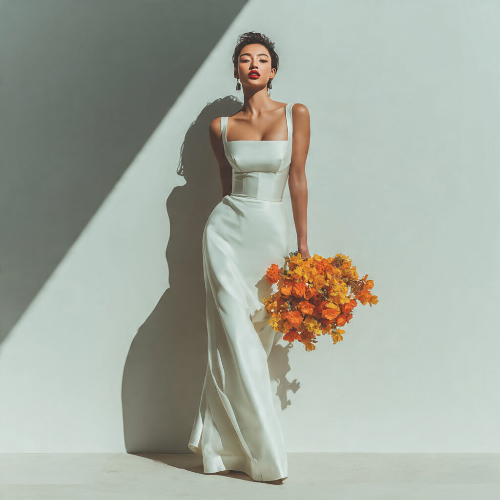 21 Best Dream Wedding Ideas Dresses to Inspire Your Look 5 modern bridal gown with square neckline structured