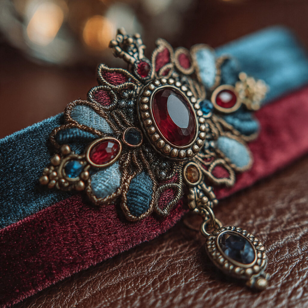 moody velvet bridal garter with rich texture