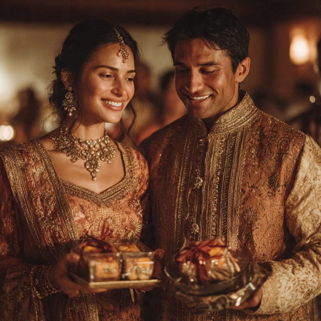 multicultural wedding gift exchange traditional attire symbolic 1