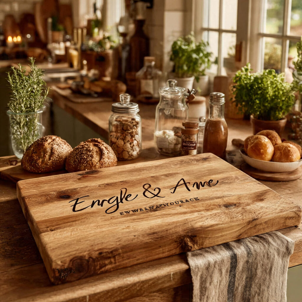 personalized wooden cutting board engraved with couple s