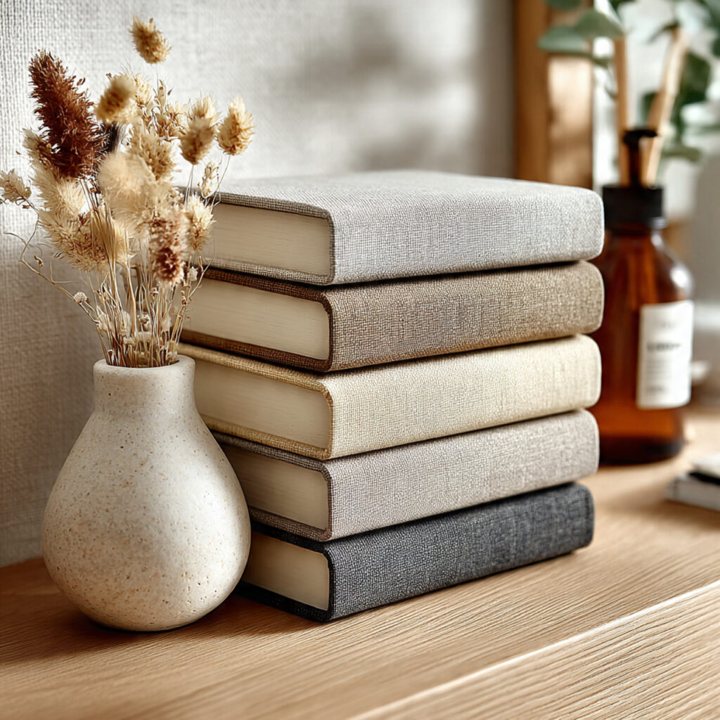 20 Unique Wedding Giveaways Ideas for Meaningful Favours 8 pocket sized softcover journals neutral colors stacked neatly