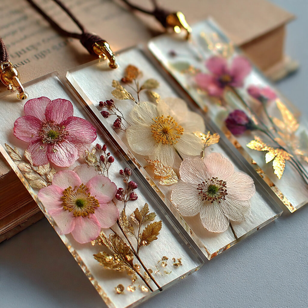 20 Unique Wedding Giveaways Ideas for Meaningful Favours 18 pressed flower bookmarks in acrylic or laminated