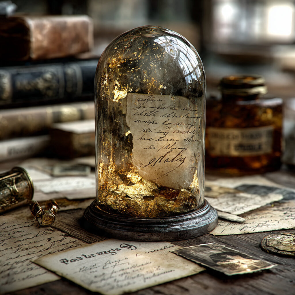 19 Meaningful 50th Anniversary Gift Ideas for a Golden Year 1 prompt a metallic memory capsule surrounded by