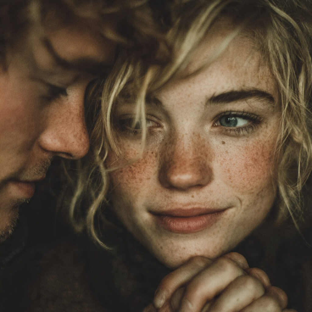 quiet emotional moment between couple holding hands