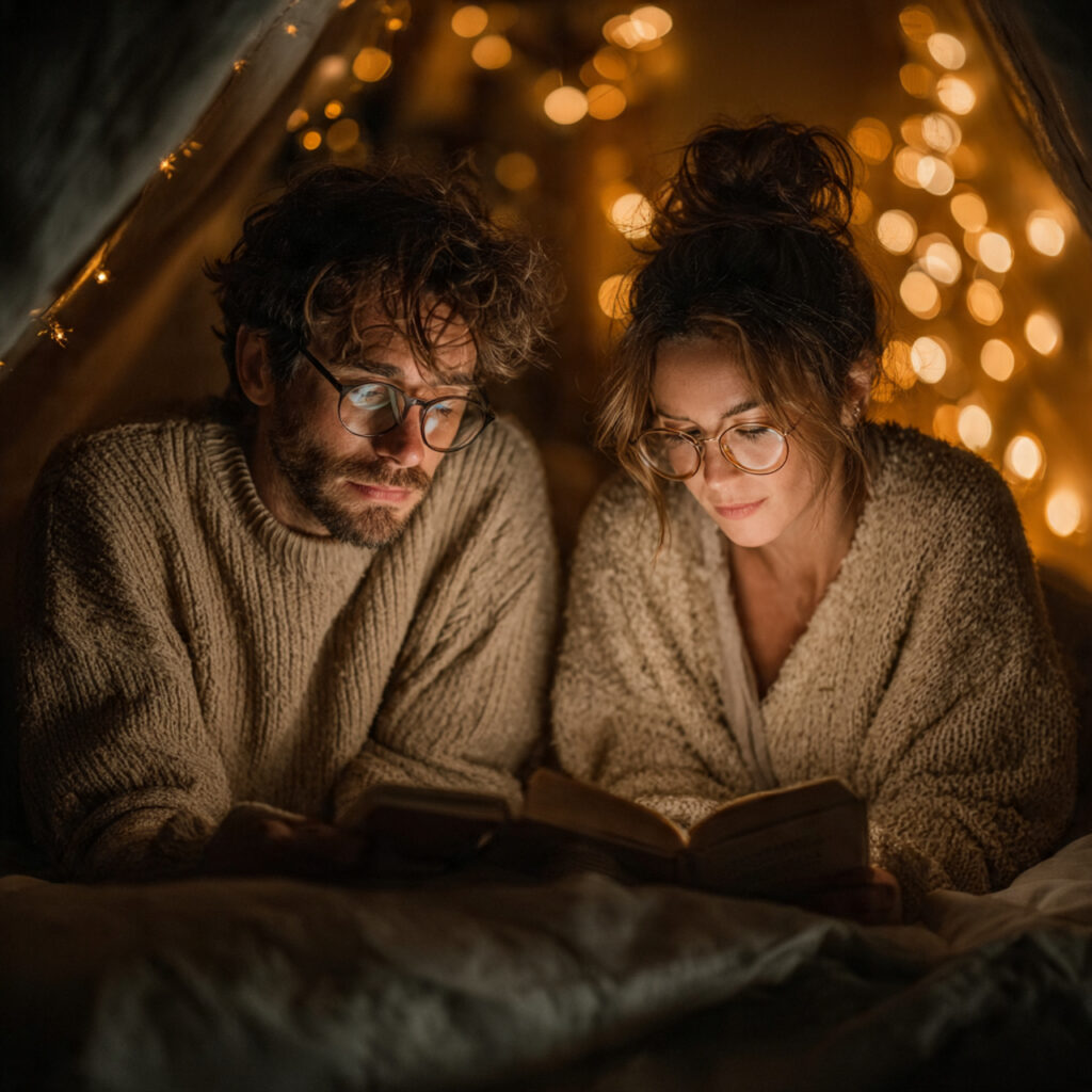 real couple on video call each holding