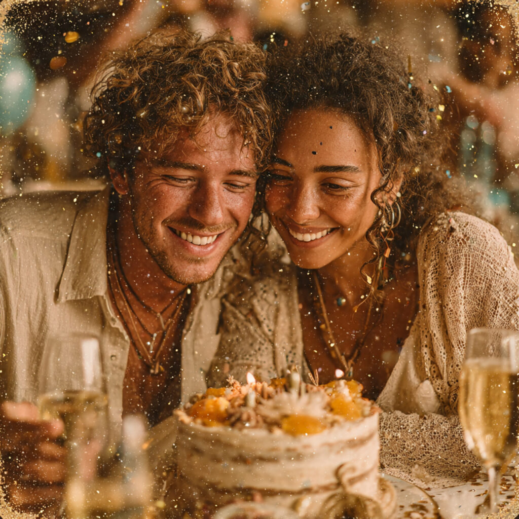 real virtual birthday or anniversary celebration couple