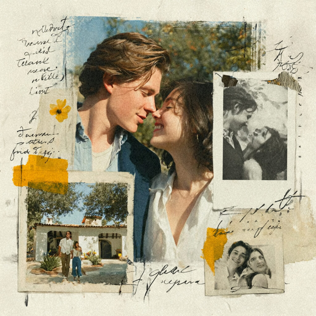 realistic collage of memories screenshots and photos