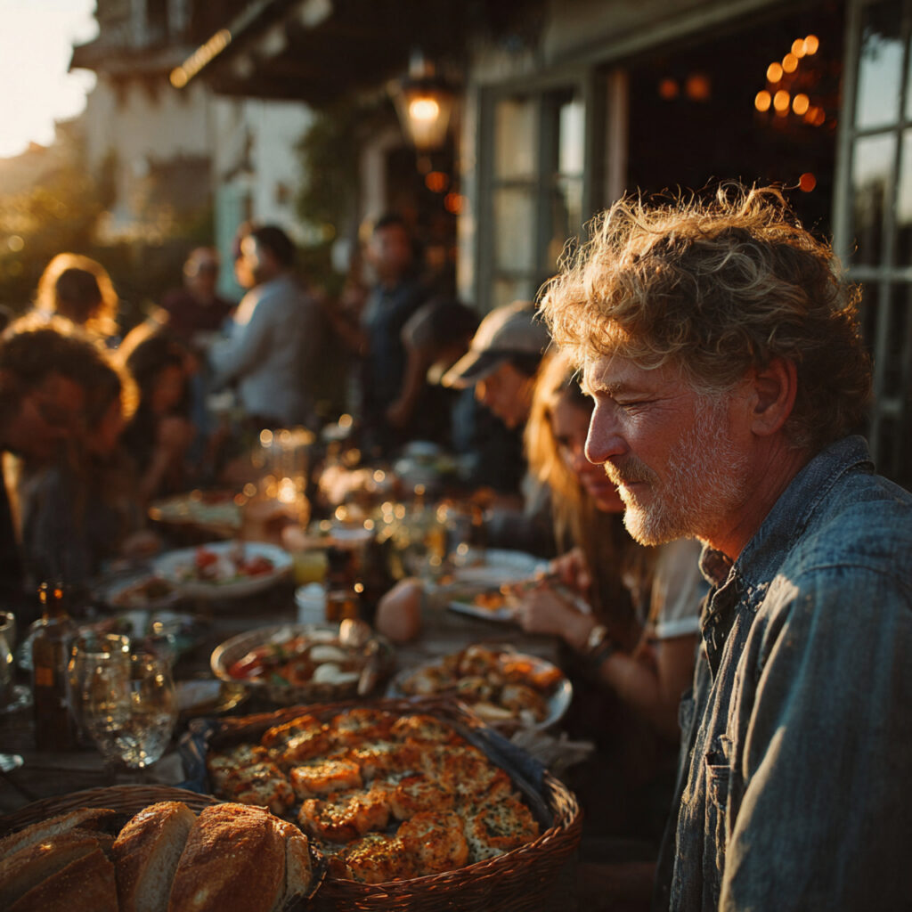relaxed second day celebration outdoors family gathered casual