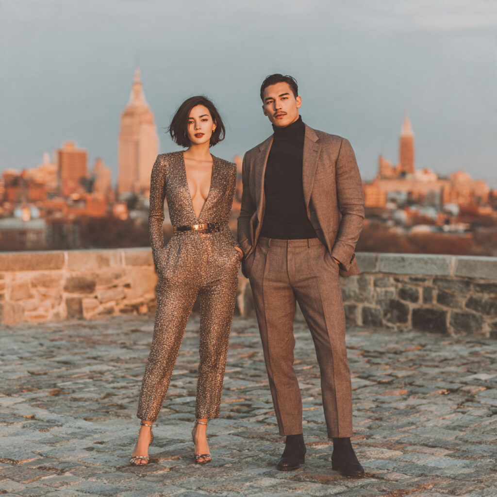 rooftop engagement celebration woman in structured