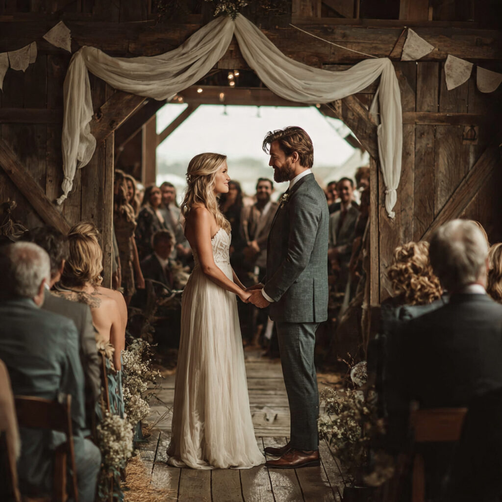 rustic barn wedding on a weekday soft