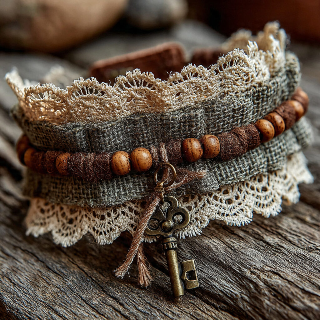 rustic bridal garter made of burlap and