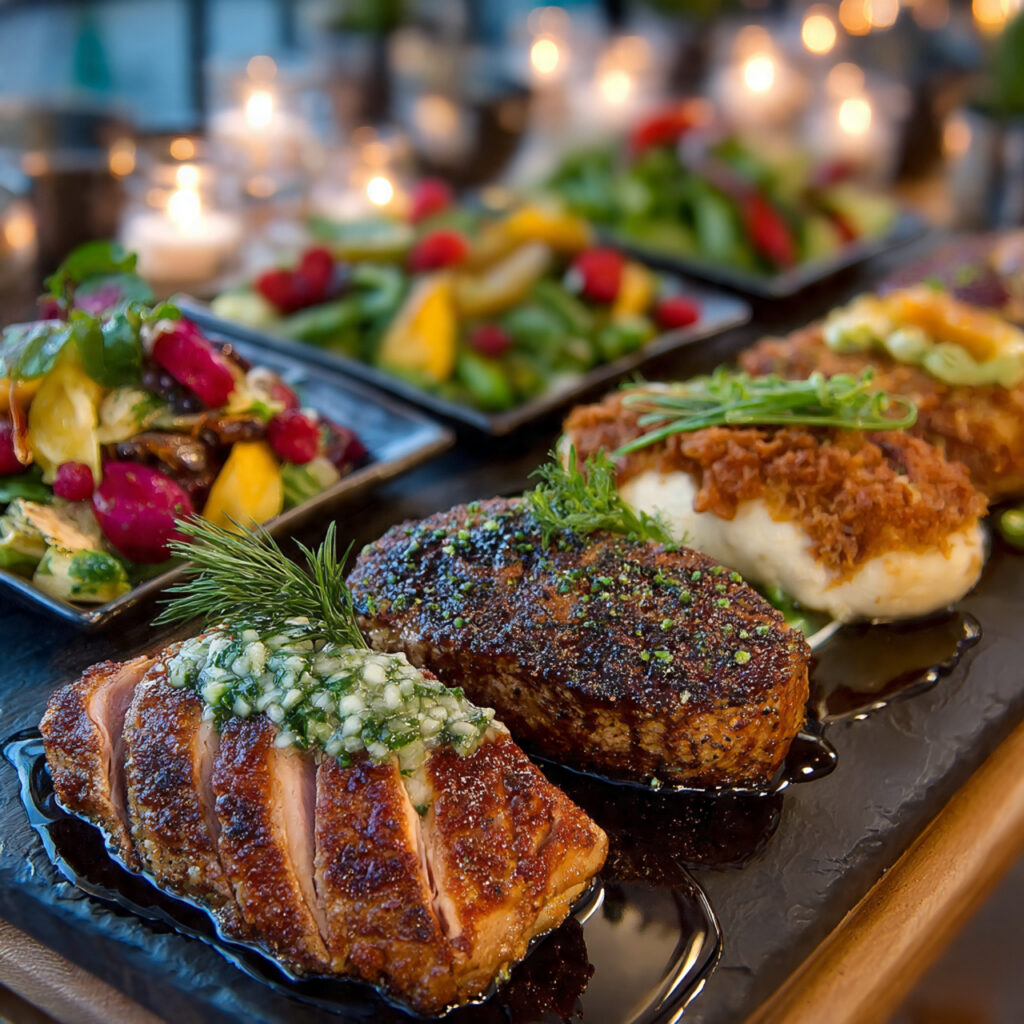 seasonal wedding menu in a restaurant beautifully