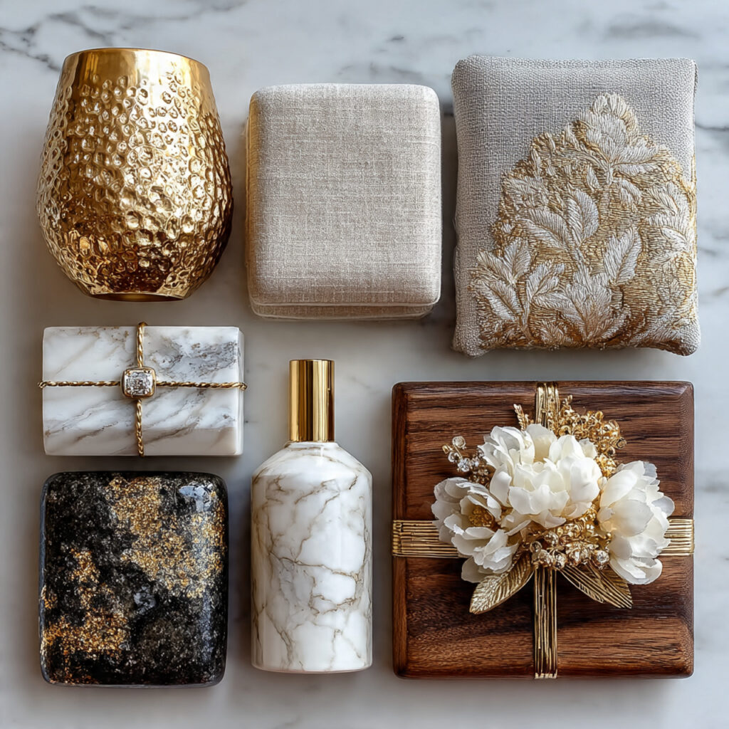 selection of wedding gifts in various price