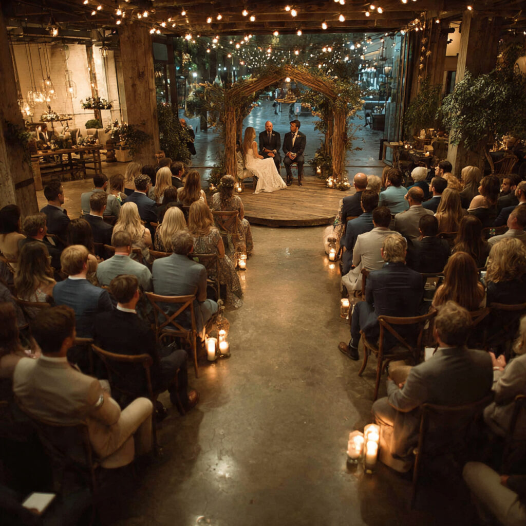 semi circle or full circle ceremony seating small guest