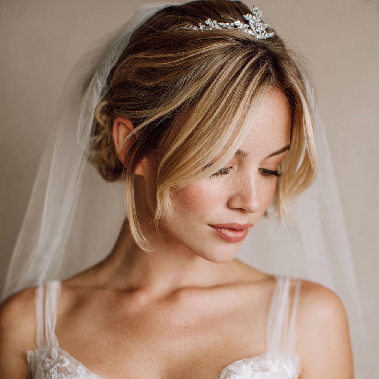 30 Gorgeous Wedding Hairstyles For Short Hair Ideas for Modern Brides 23 Short Hair with Veil-Friendly Lift