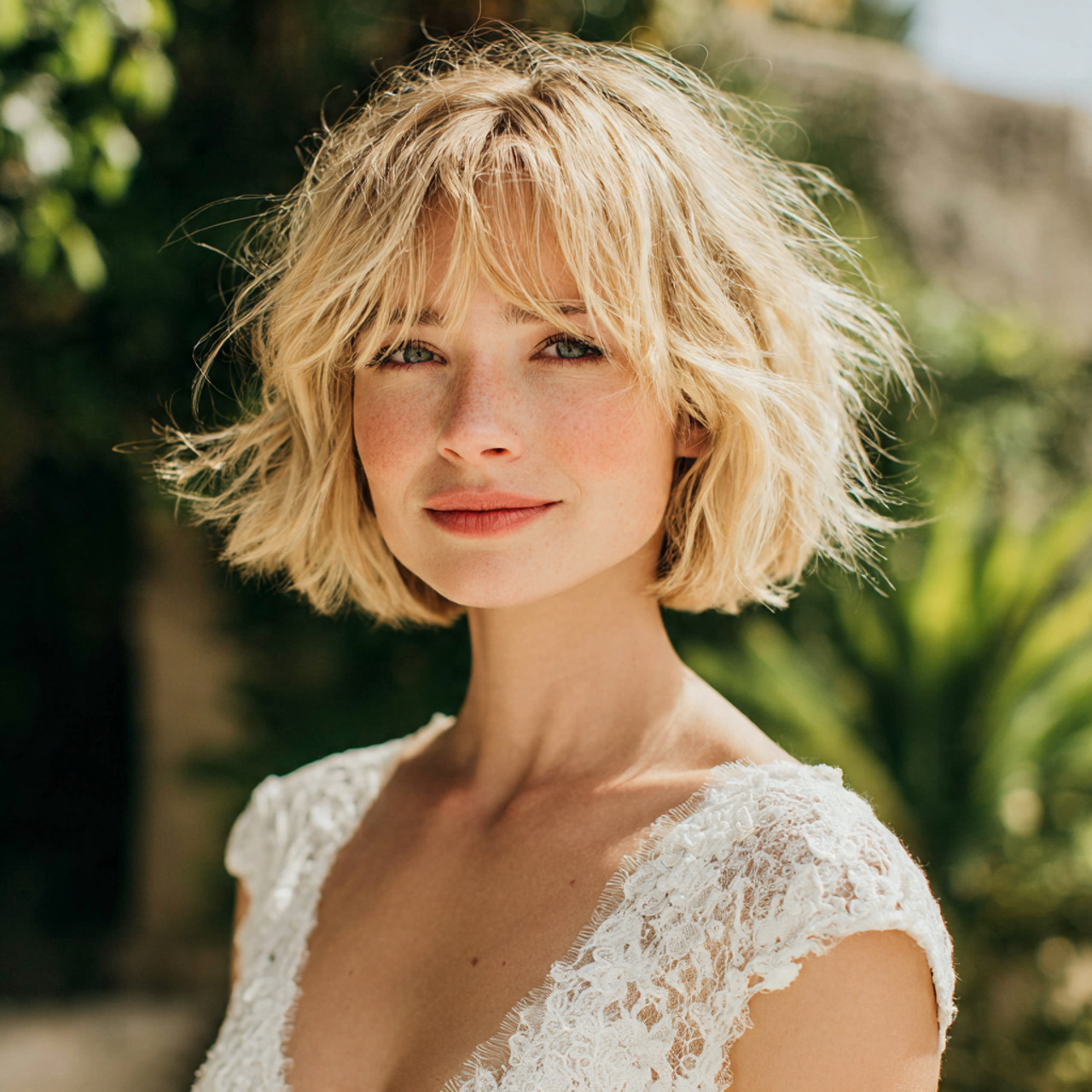 30 Gorgeous Wedding Hairstyles For Short Hair Ideas for Modern Brides 27 Cropped Bob with Airy Texture