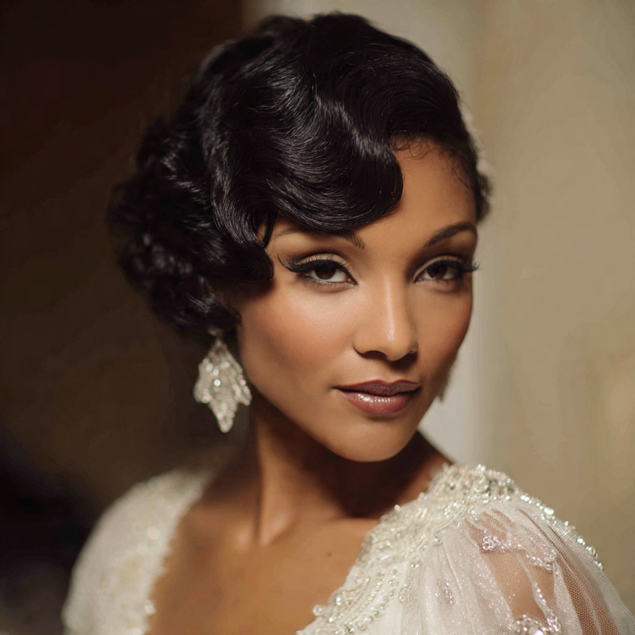 30 Gorgeous Wedding Hairstyles For Short Hair Ideas for Modern Brides 4 Classic Finger Waves