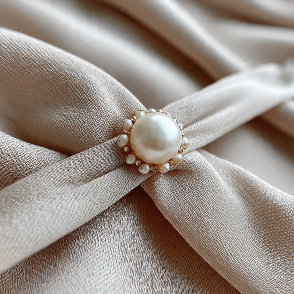 silk fabric bridal garter with soft draped