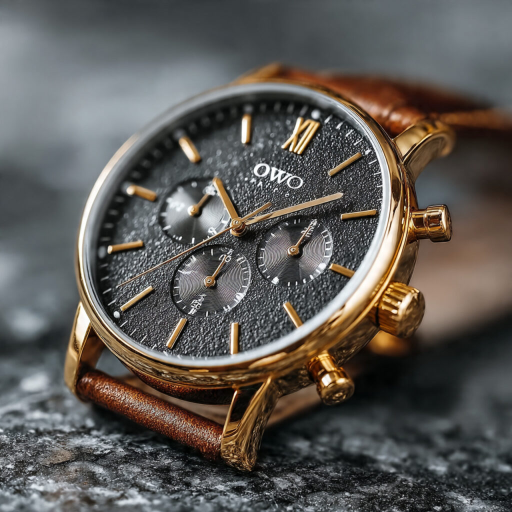 19 Meaningful 50th Anniversary Gift Ideas for a Golden Year 6 simple gold toned wristwatch on a dark matte