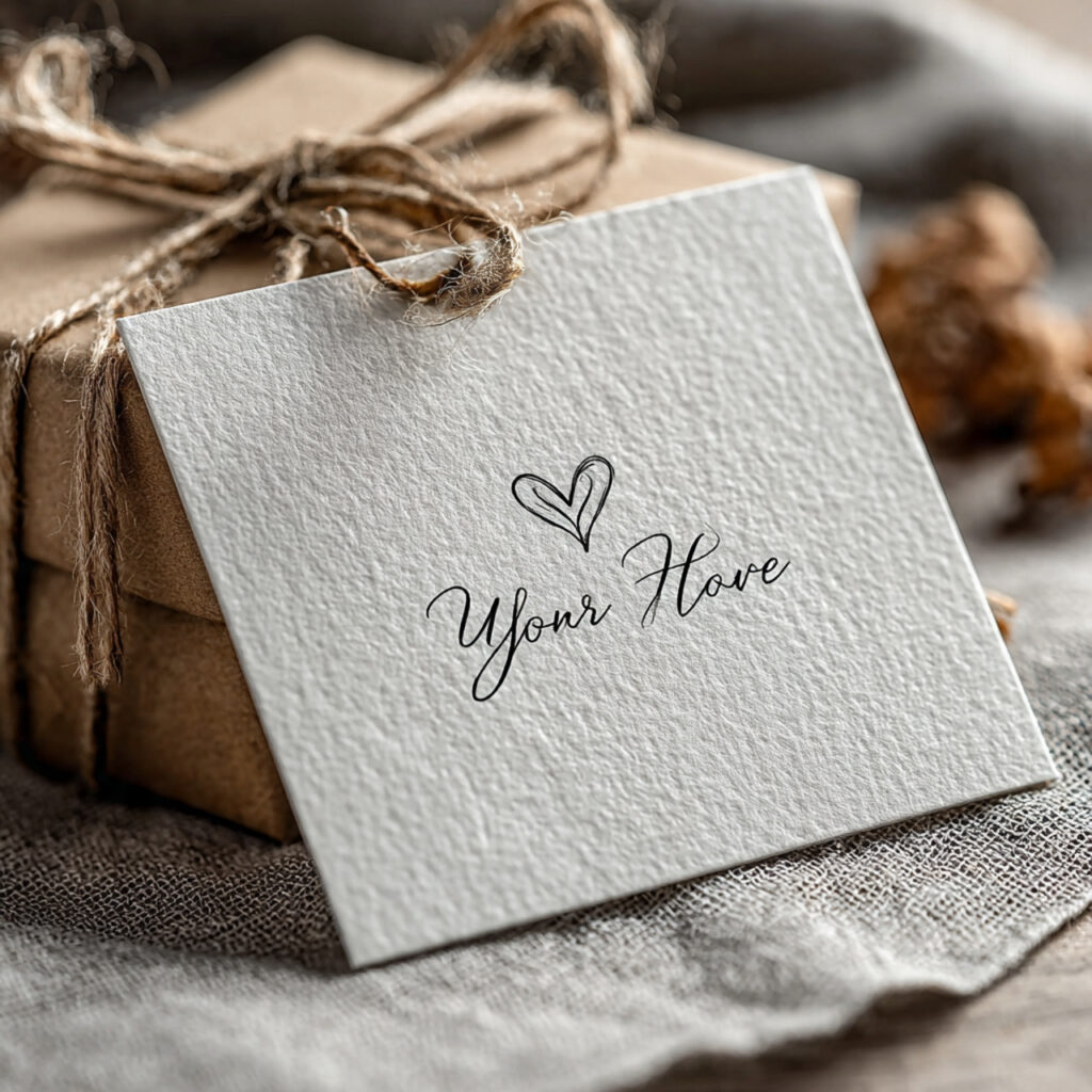 simple wedding card with heartfelt handwritten message