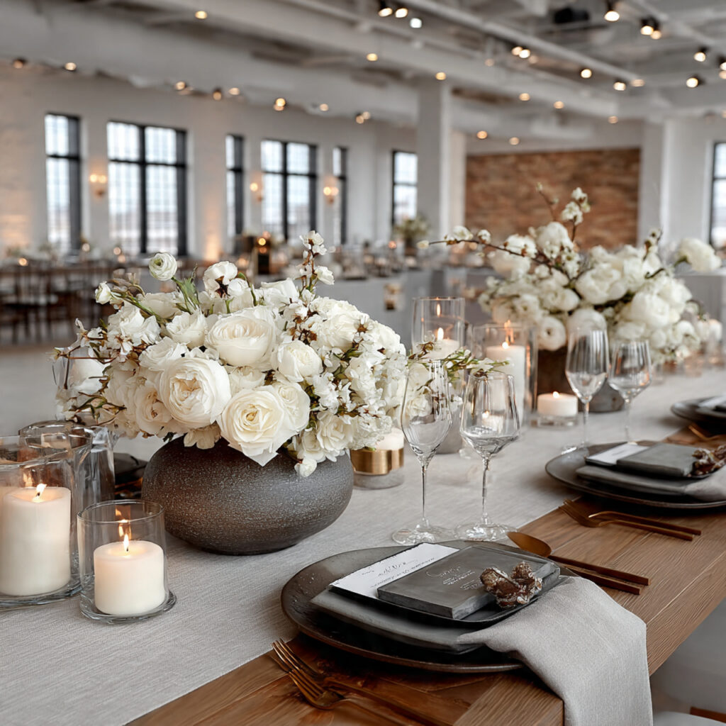 slate and ivory wedding palette modern industrial