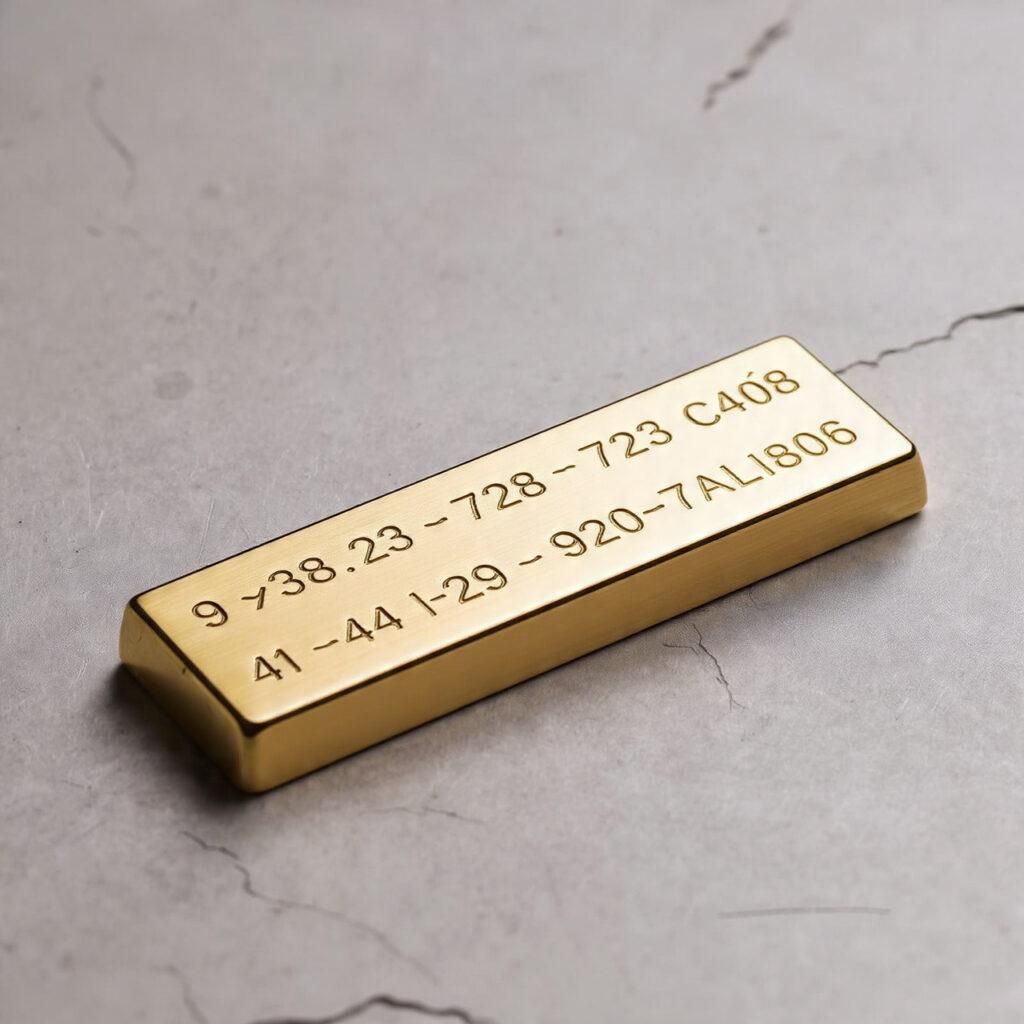 19 Meaningful 50th Anniversary Gift Ideas for a Golden Year 4 sleek gold plated coordinates bar displayed on a