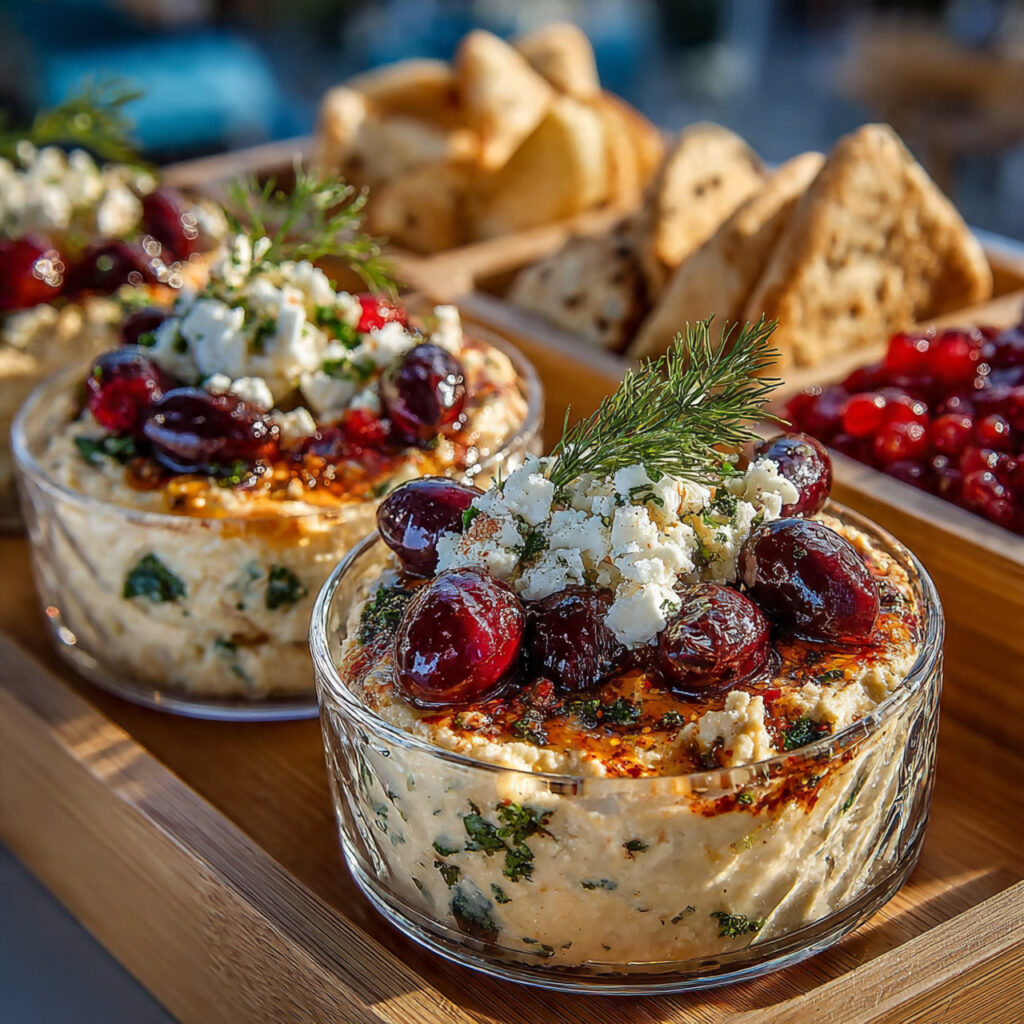 17 Delicious Cocktail Hour Food Ideas to Elevate Your Event 14 small clear mezze cups filled with hummus